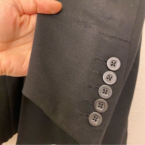 CAbi 3026 Turner Black Ponte knit Collarless one button Blazer jacket Size 6 - Picture 4 of 13